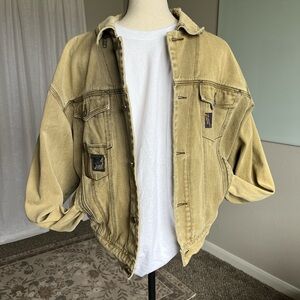 Vintage Zeppelin Khaki Utility Workwear Jacket Distressed Patina Unisex Men’s M